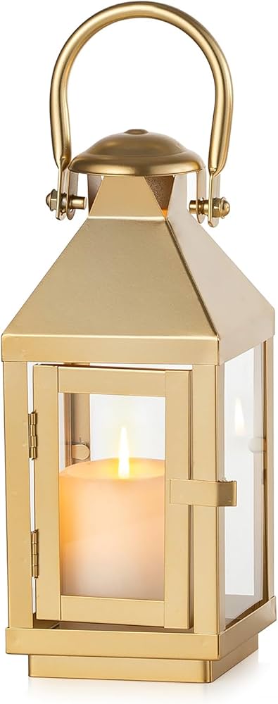 Amazon.com: NUPTIO Gold Lanterns Decorative Indoor: 8.6 Inch Tall