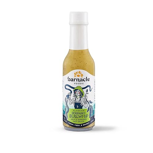 Miniatura 8 de Barnacle Foods Bull Kelp - Paquete variado de salsa picante  Bullwhip Kelp, Serrano y Habanero  Hecho en Alaska, delicioso sabor y calor, lleno de