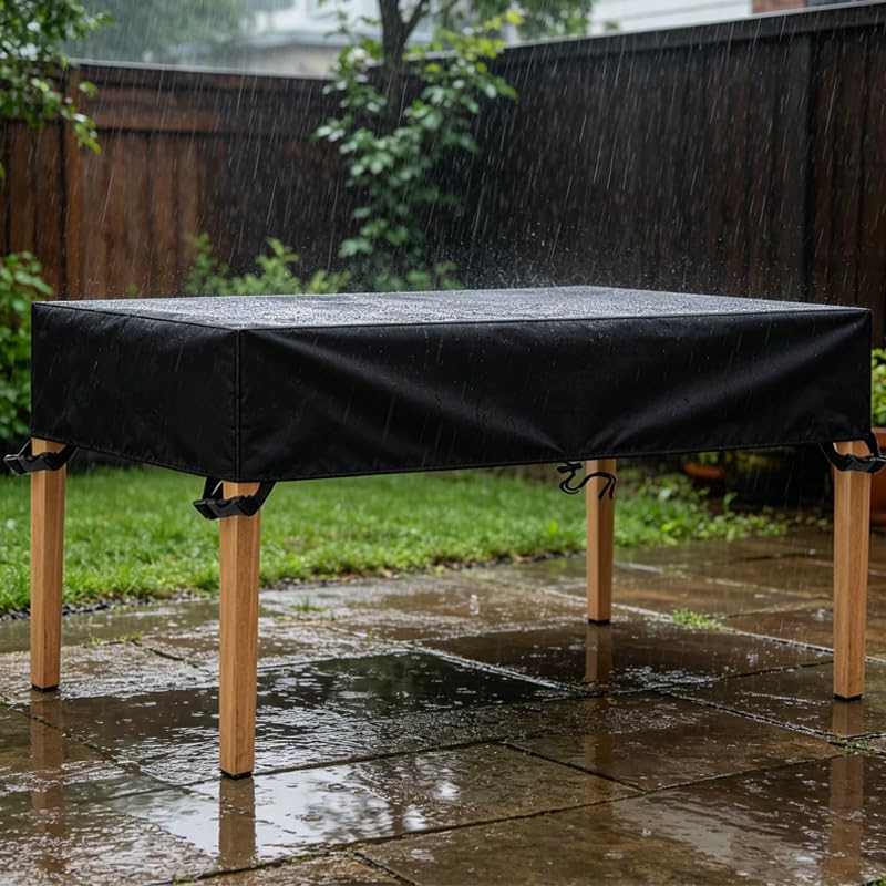 Copertura Tavolo Esterno 310x310x35cm/Lunghezza x Larghezza x Altezza Copritavolo de esterno su misura,Rettangolare Oxford 600D,Quadrato per Tavolo Antivento Resistente allo,Diverse Dimensioni