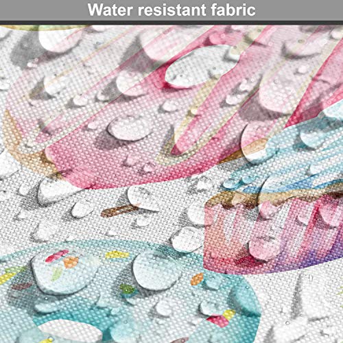 Image of Lunarable Sweets Fabric by The Yard, Delicious Macaron Cupcakes Donuts Muffins Sugar Tasty Yummy Watercolor Design Print, Decorative Fabric for Upholstery and Home Accents, 3 Yards, Magenta Green