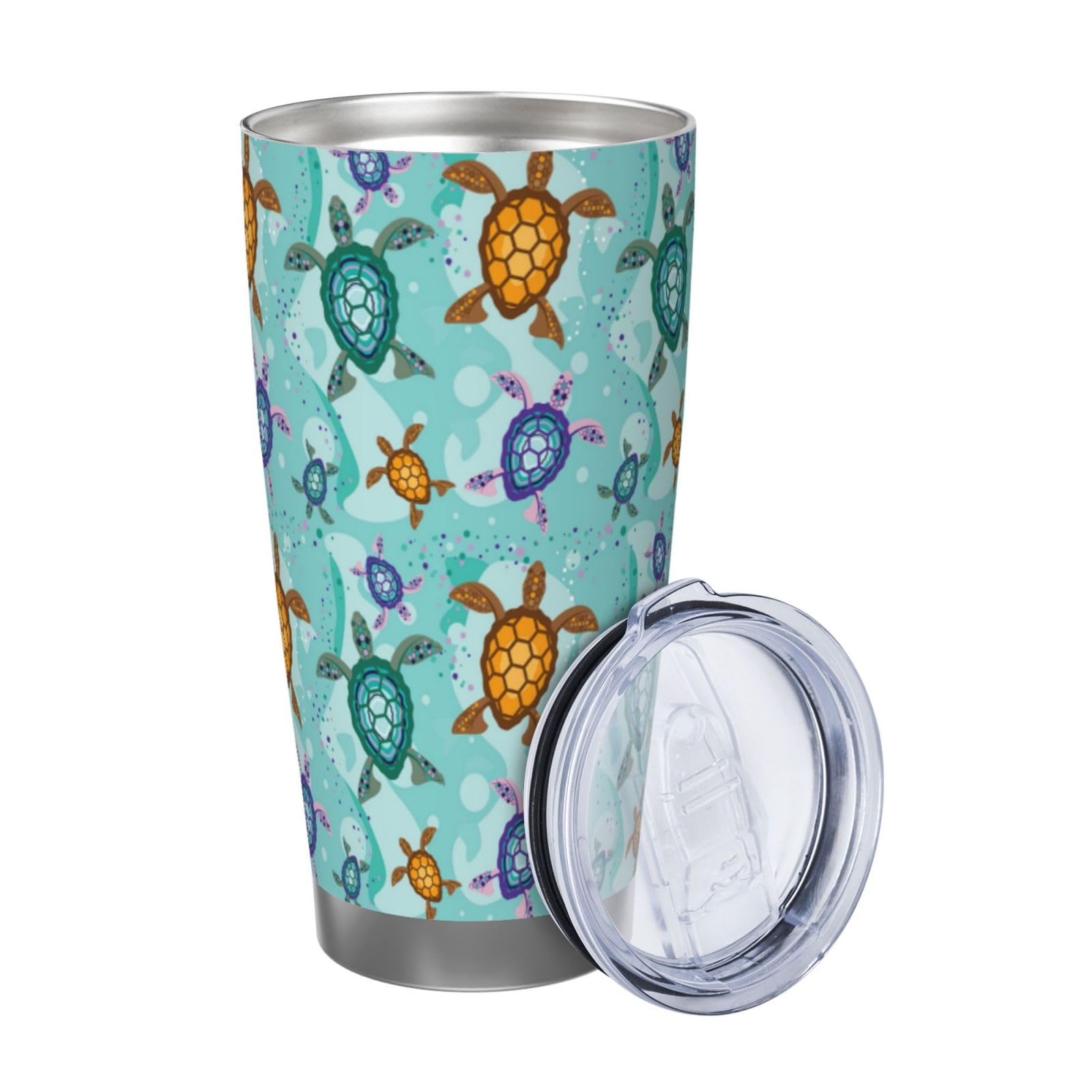 Xinvast Sea Turtle Coffee Tumbler Vacuum Insulated Water Bottle Stainless Steel Insulated Travel Mug for Girl Women 20 Oz