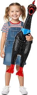 23.6 Inch Giant Screaming Chicken Large Screaming Chicken Squeeze Crazy Noise Shrilling Shrieking Squawking Chickens Noisemaker Novelty Gadget for Novelty Gag Gift(Black)