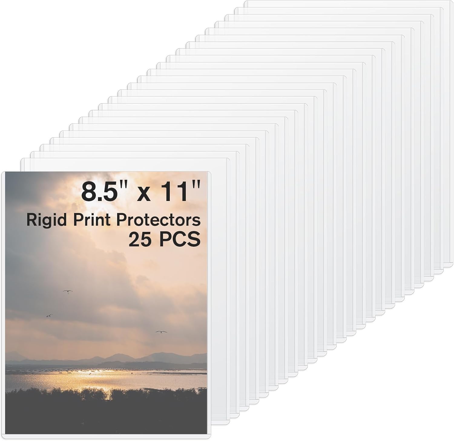 25 Pcs Birth Certificate Protector, 8.5 x 11 Inch Rigid Print Protectors Waterproof Reusable Clear Sheet Protectors for Paper, Photo, Poster Protector