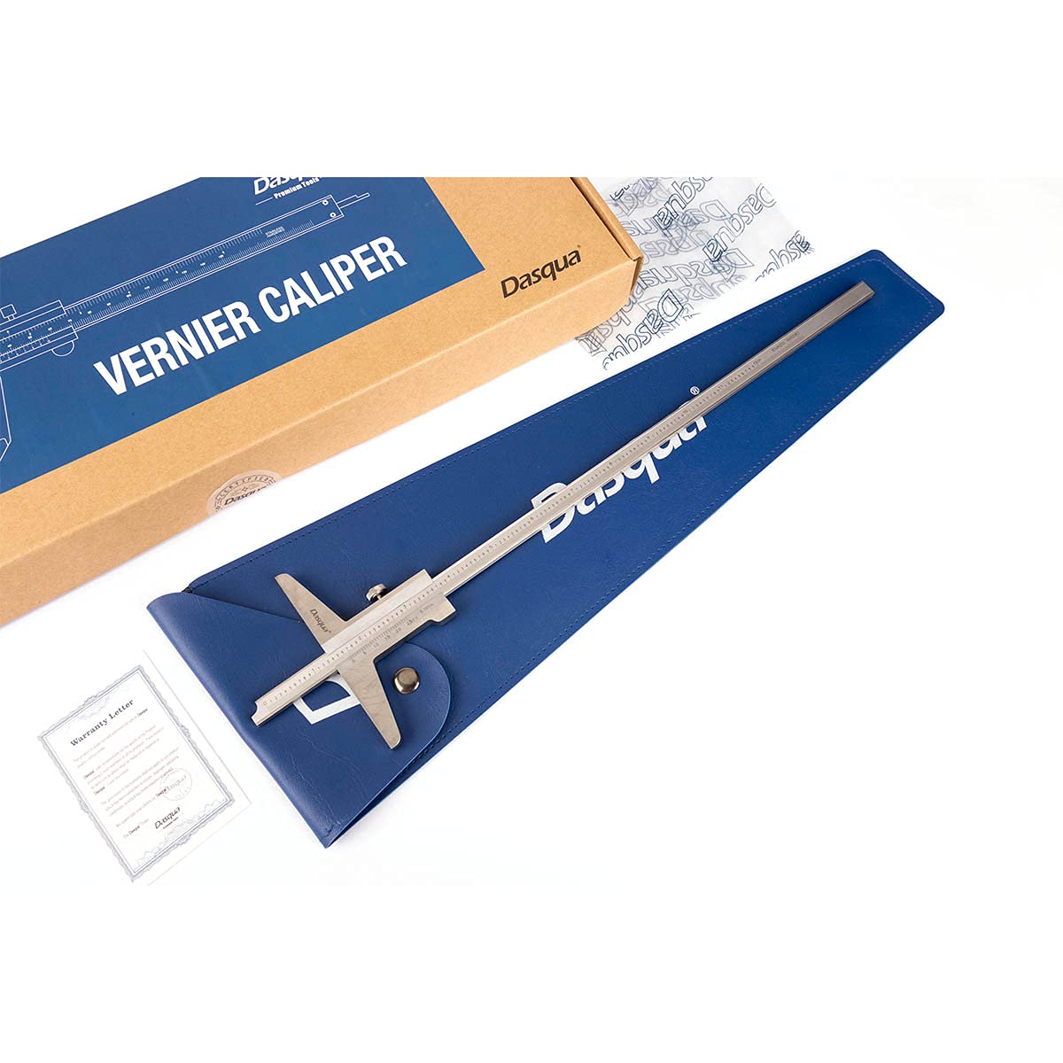 Dasqua Medidor Vernier de profundidad monobloque 3001-2905 de 0-12 pulgadas