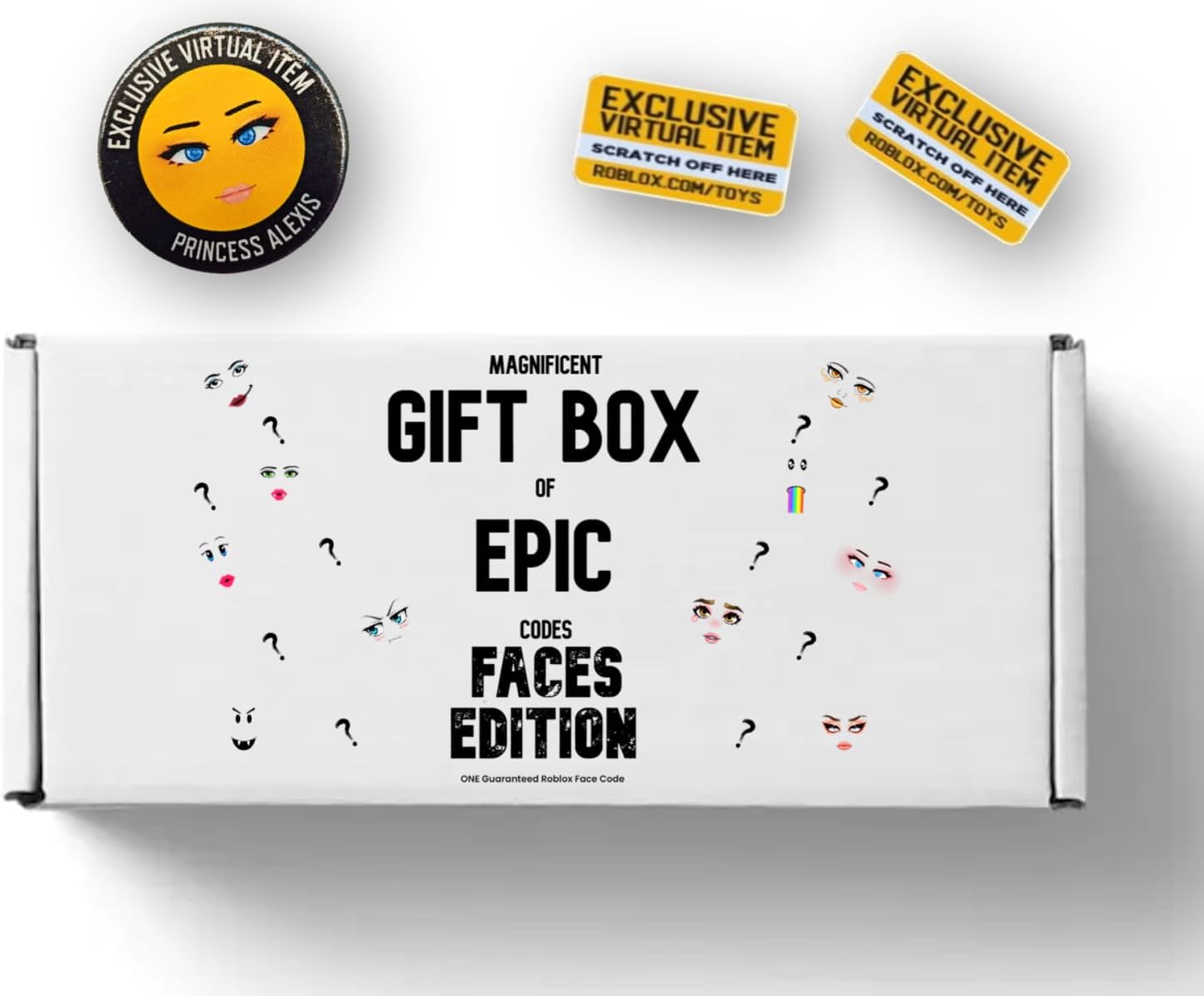 Magnificent Gift Box of Epic Codes: Faces Edition│Face Code Mystery Box – Contains One FACE Code & Two Bonus Codes│Possible Star Sorority, Princess Alexis, Sapphire Gaze, Royale High Magnificent Gift Box of Epic Codes: Faces Edition│Face Code Mystery Box – Contains One FACE Code & Two Bonus Codes│Possible Star Sorority, Princess Alexis, Sapphire Gaze, Royale High