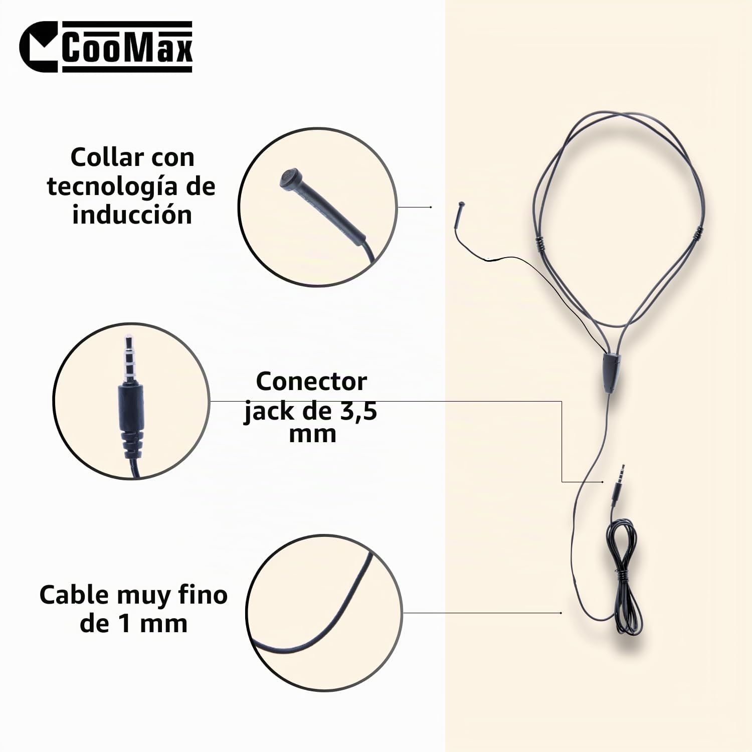 Pinganillo Examenes por Cable Oculto (VIP Pro Supermini + Microfono) | Jack 3,5 mm, Botón multifunción, Llamadas y grabaciones, Invisible, Auricular inalámbrico, Tamaño mini, Copiar en examen
