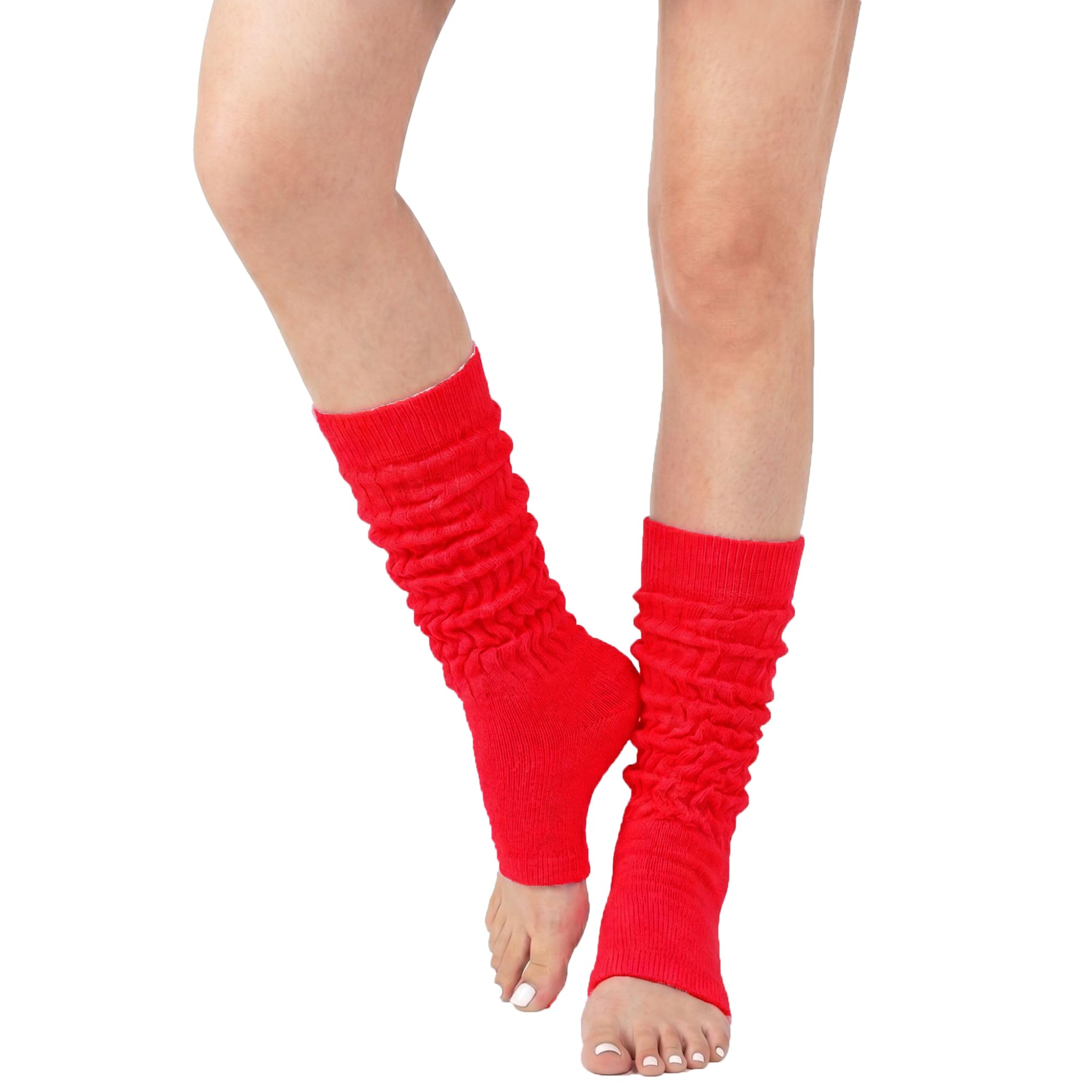 COUVER Women Cotton Scrunched Slouch Socks | 90% cotton 5% polyester 5% elastic, scrunched slouch socks, adjustable crew to knee high, retro dance, size 6 to 11