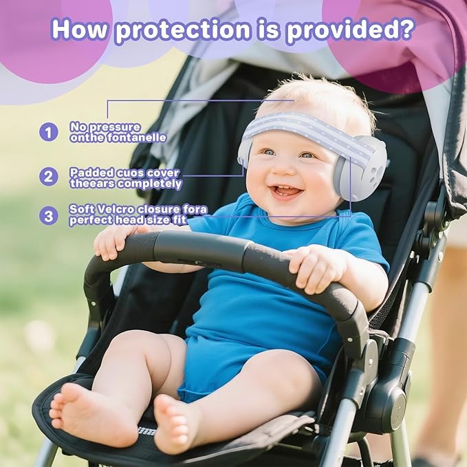 Image of Baby Ear Muffs Noise Protection for Infants & Toddlers to 1-48 Months,Adjustable, Lightweight,Foldable Noise Cancelling Headphones
