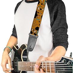 Buckle-down Sangle de guitare – Scooby Doo Stacked Close-up Noir – 5,1 cm de large – 29–137,2 cm de long - Les Beatles, Paul McCartney, John Lennon, RIngo Starr, George Harrison Buckle-down Sangle de guitare – Scooby Doo Stacked Close-up Noir – 5,1 cm de large – 29–137,2 cm de long – Image 2