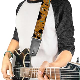 Buckle-down Sangle de guitare – Scooby Doo Stacked Close-up Noir – 5,1 cm de large – 29–137,2 cm de long - Les Beatles, Paul McCartney, John Lennon, RIngo Starr, George Harrison Buckle-down Sangle de guitare – Scooby Doo Stacked Close-up Noir – 5,1 cm de large – 29–137,2 cm de long – Image 2