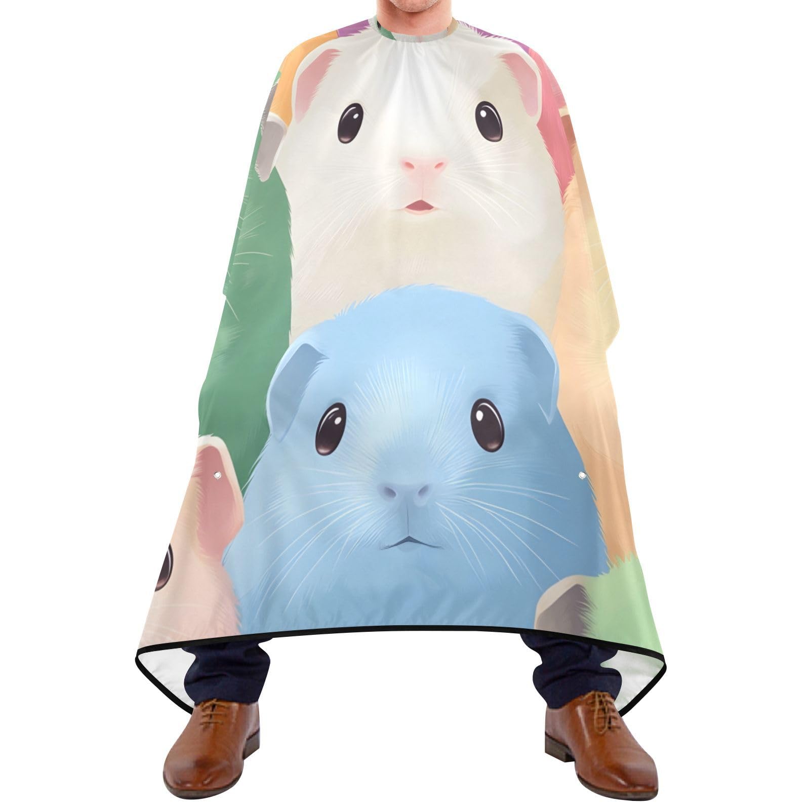 Hezely Colored Guinea Pigs Hair Dye Cape, Barber Cape for Adults,Waterproof Salon Cape,Waterproof Hairdressing Styling Hair Cutting, 65