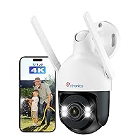 Ctronics 4K Telecamera Wi-Fi Esterno Metallo, PTZ IP Videocamera Rilevamento Persone/Veicoli/Animali Auto Tracking