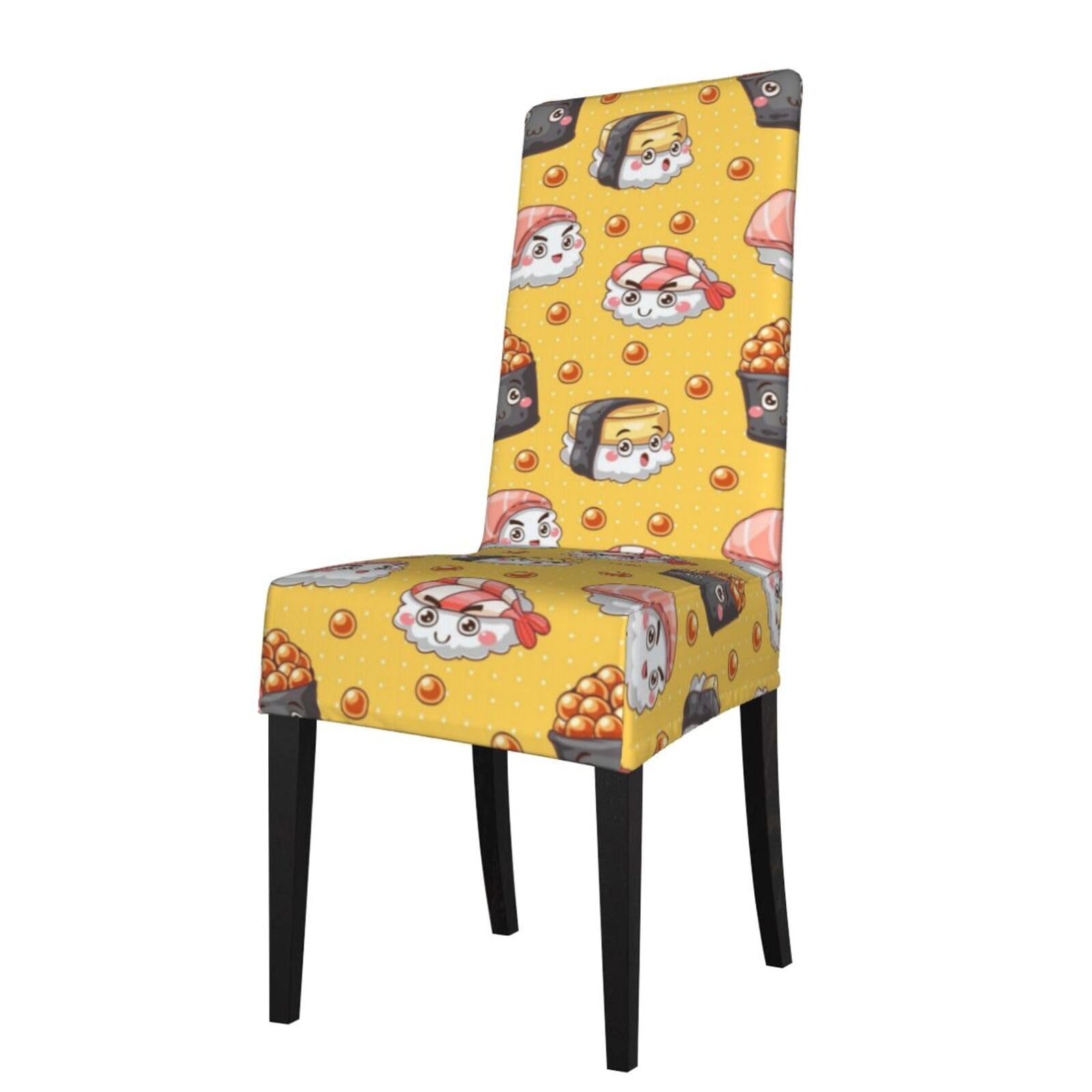 LKYMOH Cute Funny Sushi, Chair Covers Stretch Chair Slipcovers for Dining Room, for Party Pet Protection Universal Fit Soft Polyester