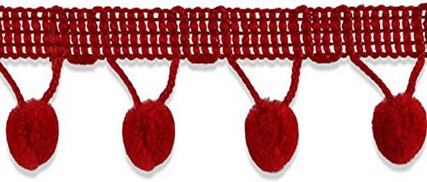Decorative Trimmings Ball Fringe, 1 1/4" Wide 18 yd, Red