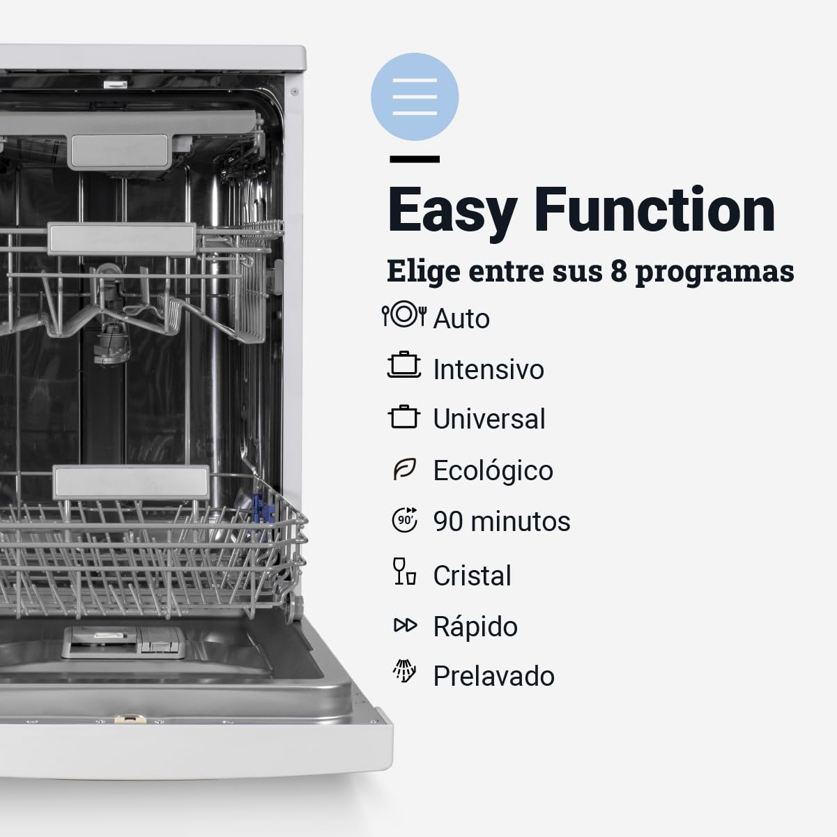 UNIVERSALBLUE Lavavajillas Blanco Digital 45 cm | Lavaplatos Programable Libre Instalación con 8 Programas | Máquina de Lavado con Inicio Diferido | Silencioso | ENVIO + SUBIDA A PLANTA GRATIS