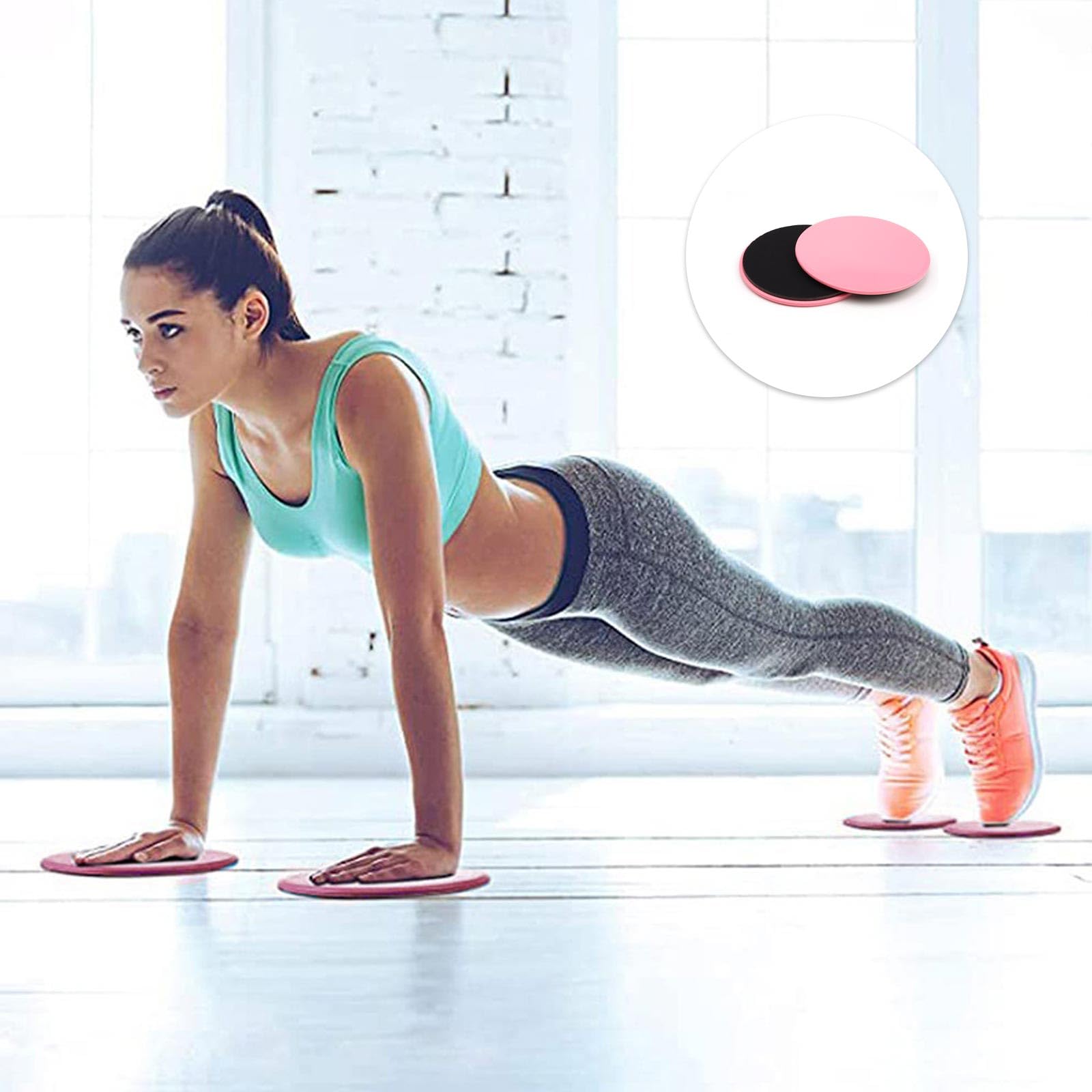Fitness Core Slider 4 Pezzi, Diametro 17,5 cm Scivolante Dischi per Il Fitness, Fitness Slider Modellante per la Perdita di Grasso, per Affondi Plank Support Allenamento Addominale