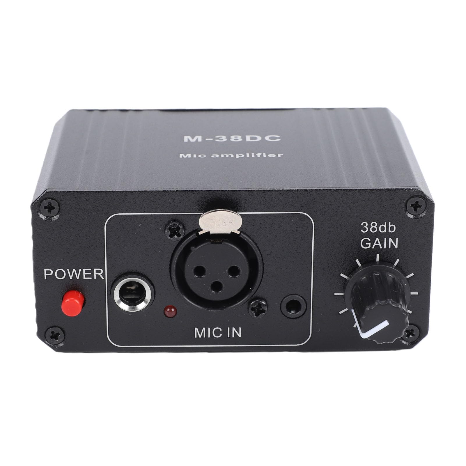 Preamplificador de Micrófono, Amplificador de Micrófono de Ganancia Ajustable de 38 DB con Potencia de 48 V, Salidas XLR de 3,5 Mm y 6,35 Mm, bajo Ruido, Ideal para Micrófonos de Condensador