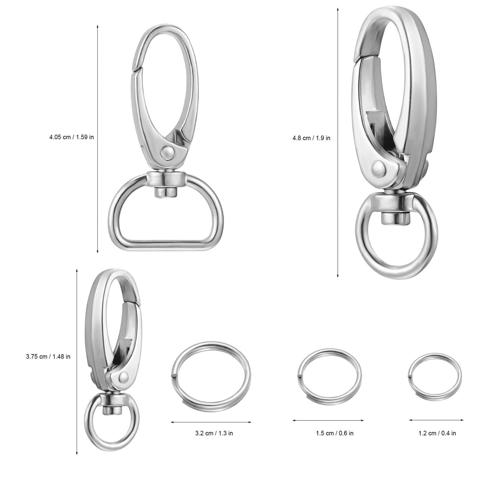 Abaodam 1set Dog Tag Clip with Matching Rings Pet Tag Clips for Collars and Harnesses Quick Attachment and Easy Installation for Dogs and Cats