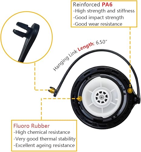 Miniatura 2 de Tapa de depósito de combustible  Compatible con Kia Amanti Forte K900 Optima Rio Rondo Sedona Sorento Soul Spectra, Hyundai Accent Azera Elantra