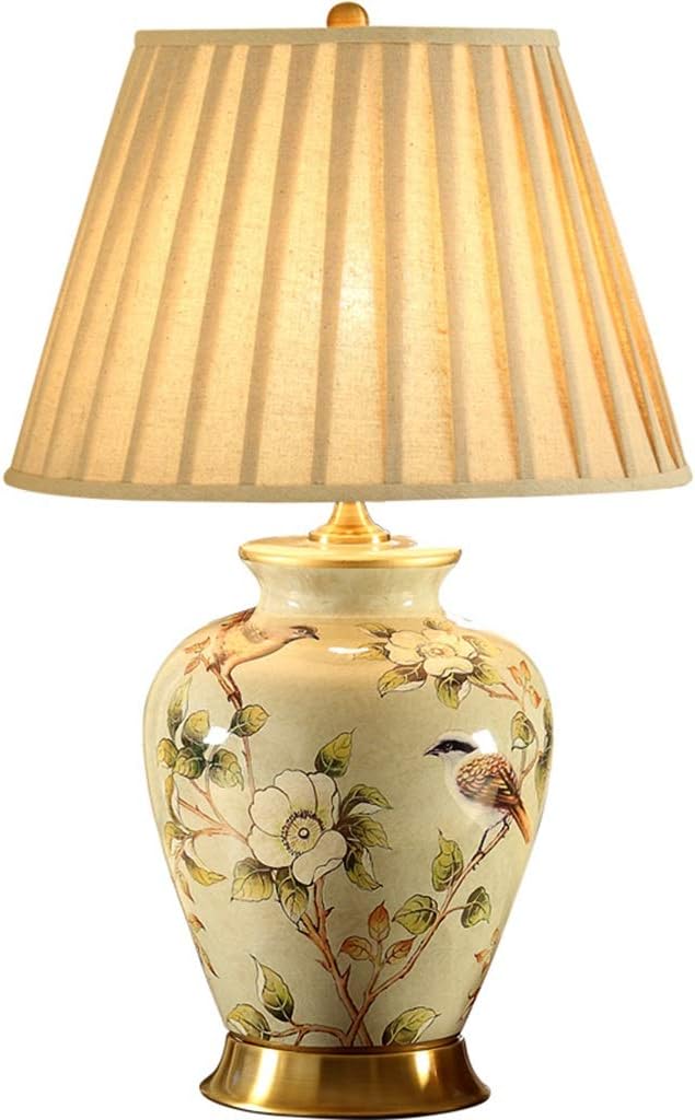Bedside and Table Lamps LED Lighting Bedroom Bedside Table Lamp - Living Room Study Retro Ceramic Table Lamp E27 -Indoor Lighting Lamps