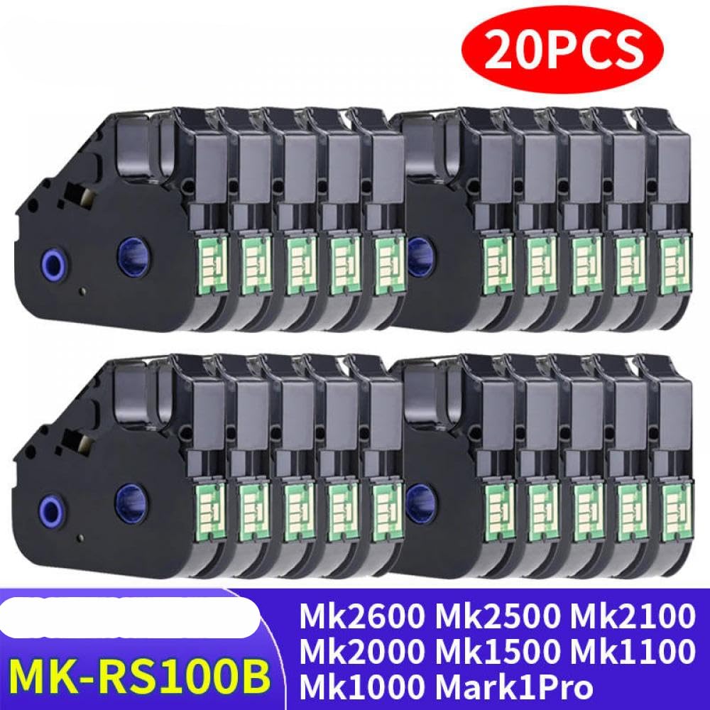 Ruban Compatible avec Machine à écrire à Encre MK-RS100B, 20 pièces, Compatible avec Mk2600 Mk2500 Mk2100 Mk2000 Mk1500 Mk1100 Mk1000 M-1PRO