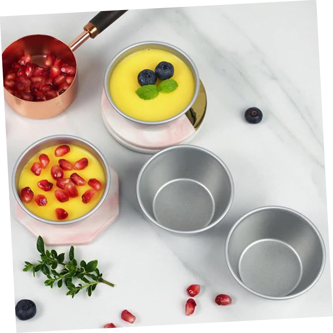 Cabilock 4 Sätze Teiliges Muffin Und Puddingformen Wiederverwendbare Backformen Antihaftbeschichtet Für Muffins Eier Pudding Und Desserts Für Zuhause Und Gastronomie 6 Stück * 4