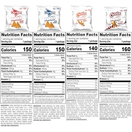 Image of Simply NKD Snacks, 4 Flavor Variety Pack, Single Serve Bags (21 Pack), No Dyes, No Artificial Flavors, Cheetos, Doritos