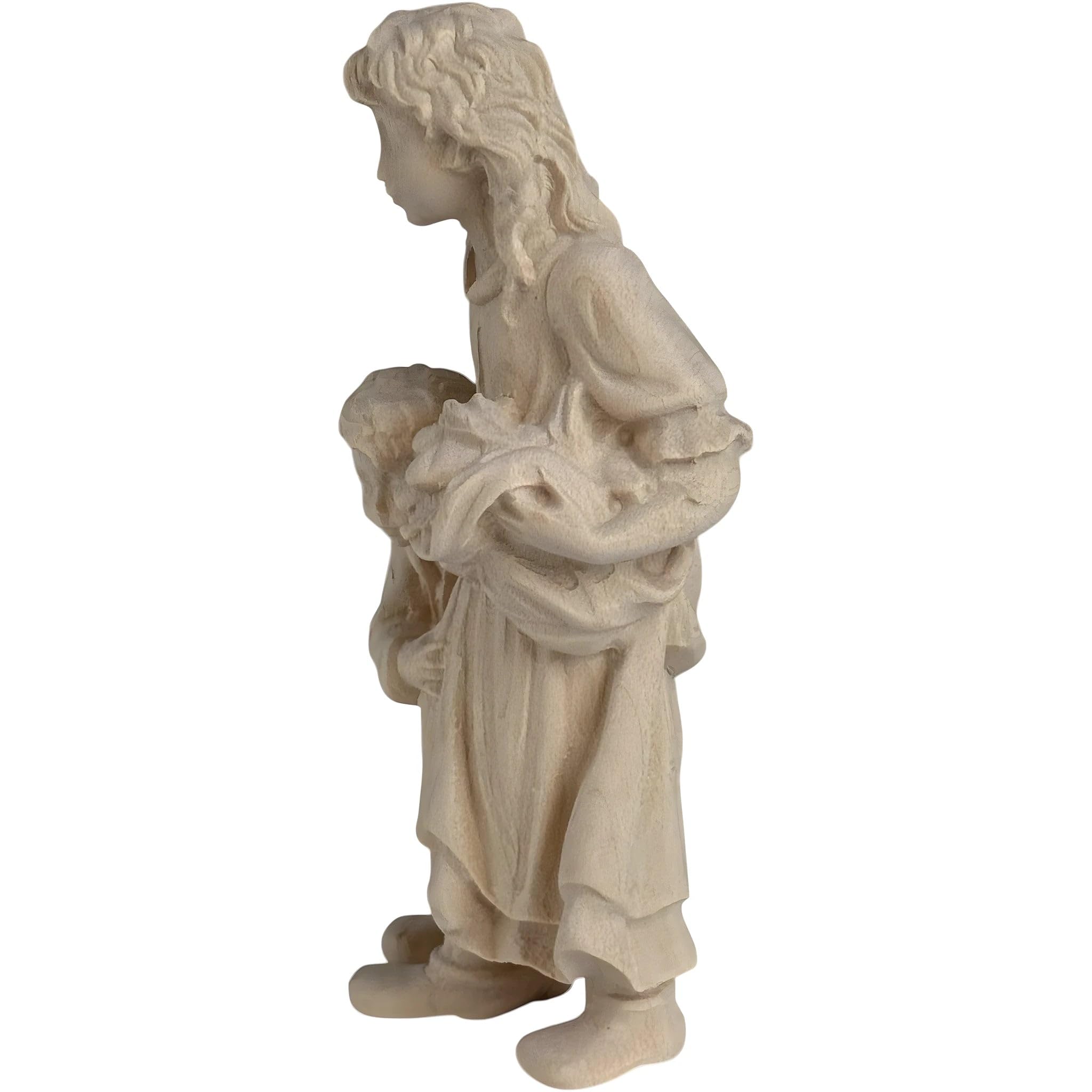 Hirtenhirte umarmt Kind aus Holz 14 cm | handbemaltes Holz in Gröden | Religiöser Artikel