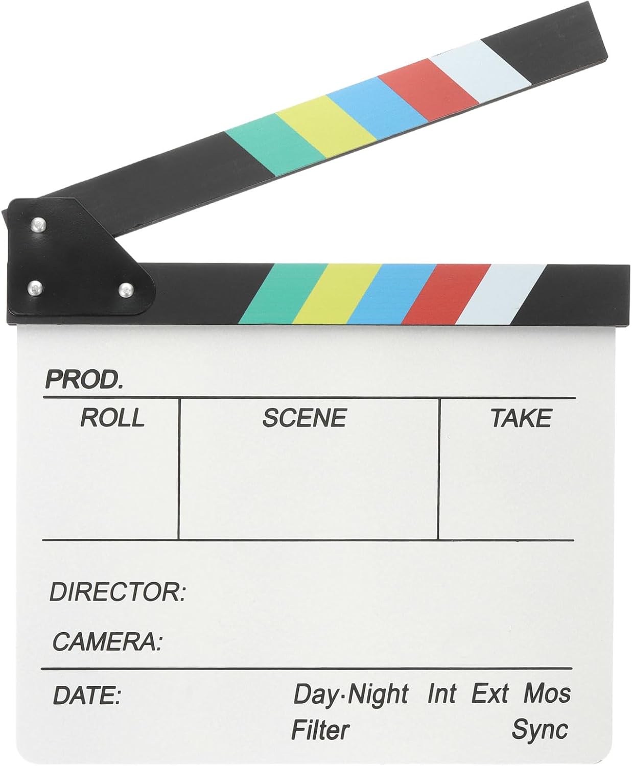 YOKIVE Movie Film Clapboard, Wooden Clapboard | Director Clapper Slate Cut Action Scene, Great for Camera Film, Photography Studio, Theater Props Decor (Multicolor, 12 x 10.6)