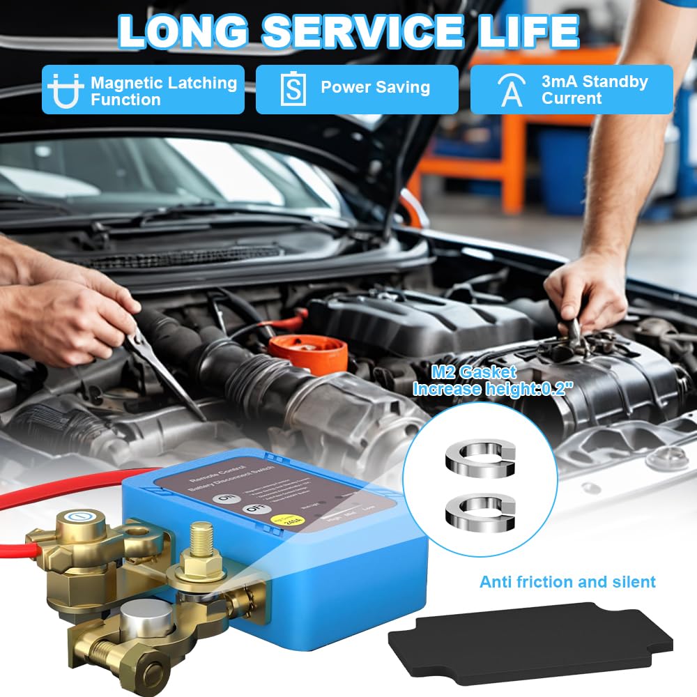 Batterie Trennschalter 12V, Drahtloser Ferngesteuerter Auto Trennschalter 240A, Smart Batterie Kill Switch Anti-Diebstahl,Automatische Abschaltung Schalter Für Auto, RV, ATV, LKW, Boot