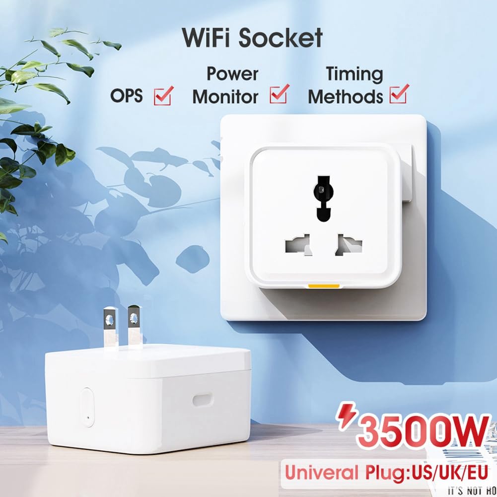 WiFi Smart Socket Universal Plug APP Controls Voice Timing 2 4G Wireless Plug Switch US Plug White — view 6