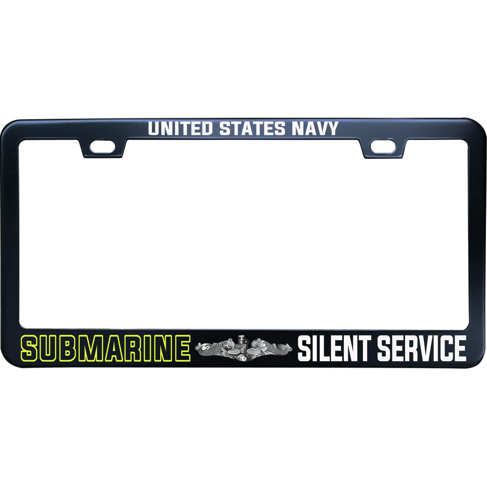 XYcustomBest Black License Plate Frame - Military Tag US Navy Submarine Silent Service