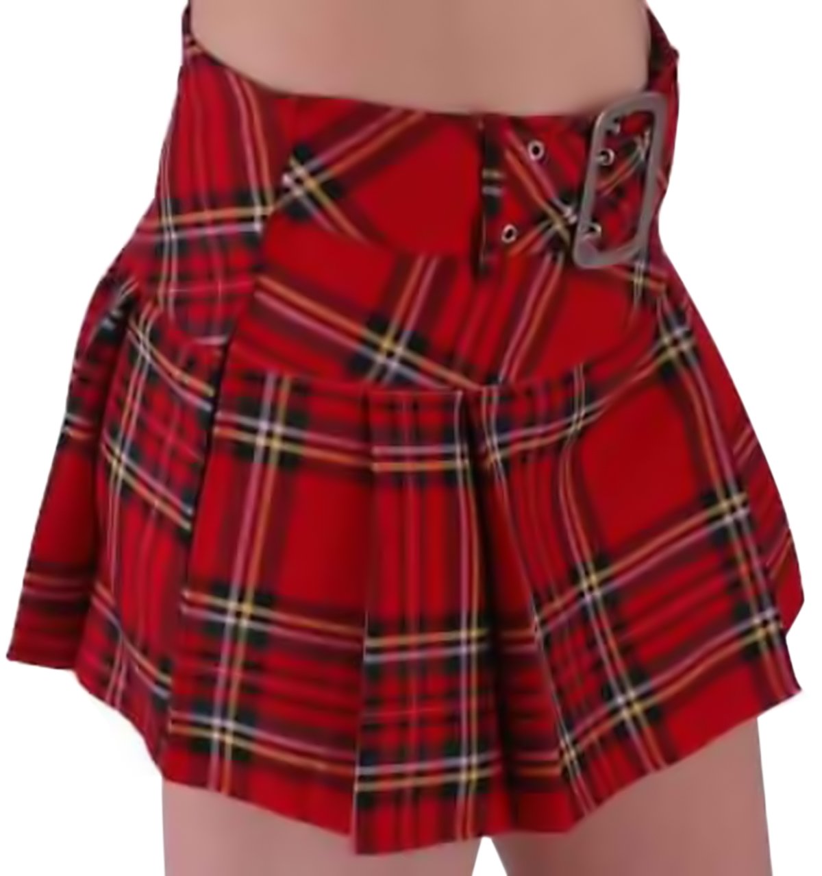 Eye Catch - Sheena Fashion Tartan Belt Mini Skirt (16, Red Tartan)