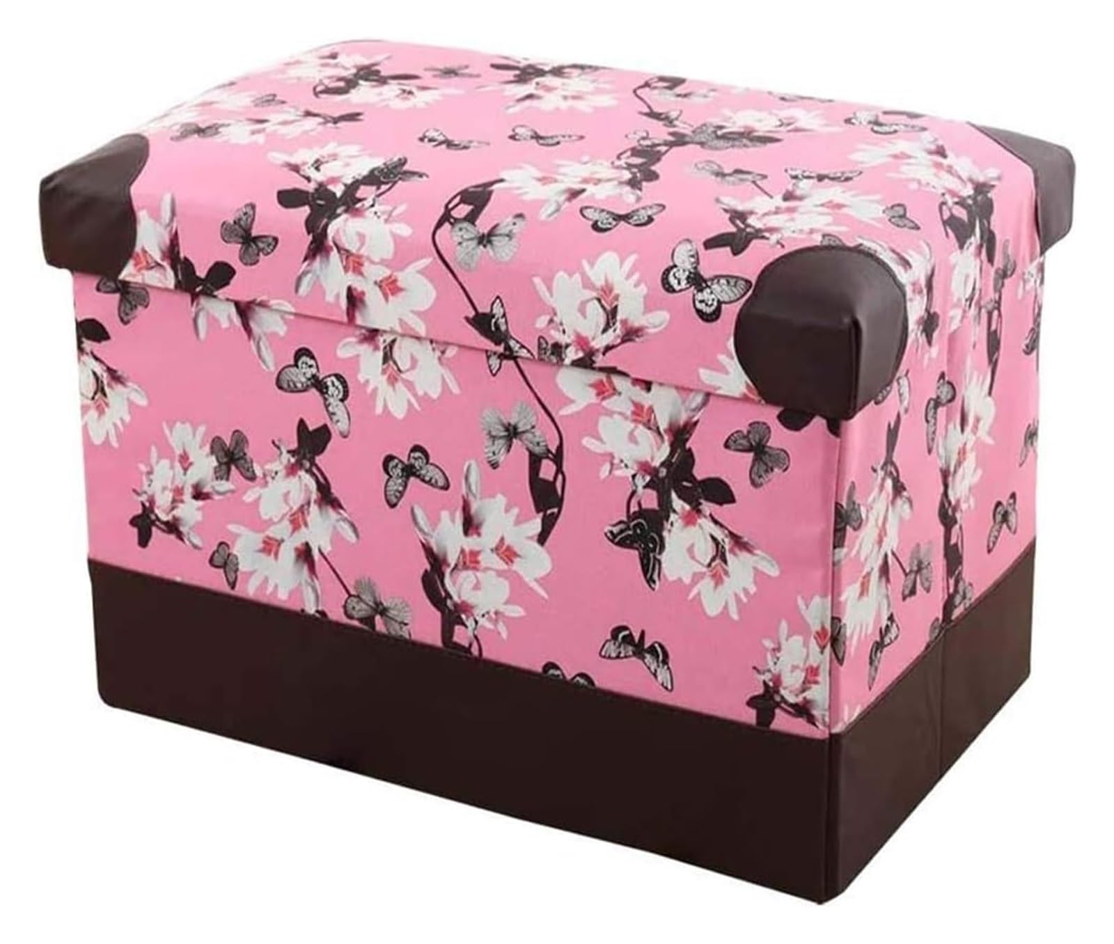 Pouf repose-pieds pliable contre le désordre avec grand espace de stockage intérieur fermé