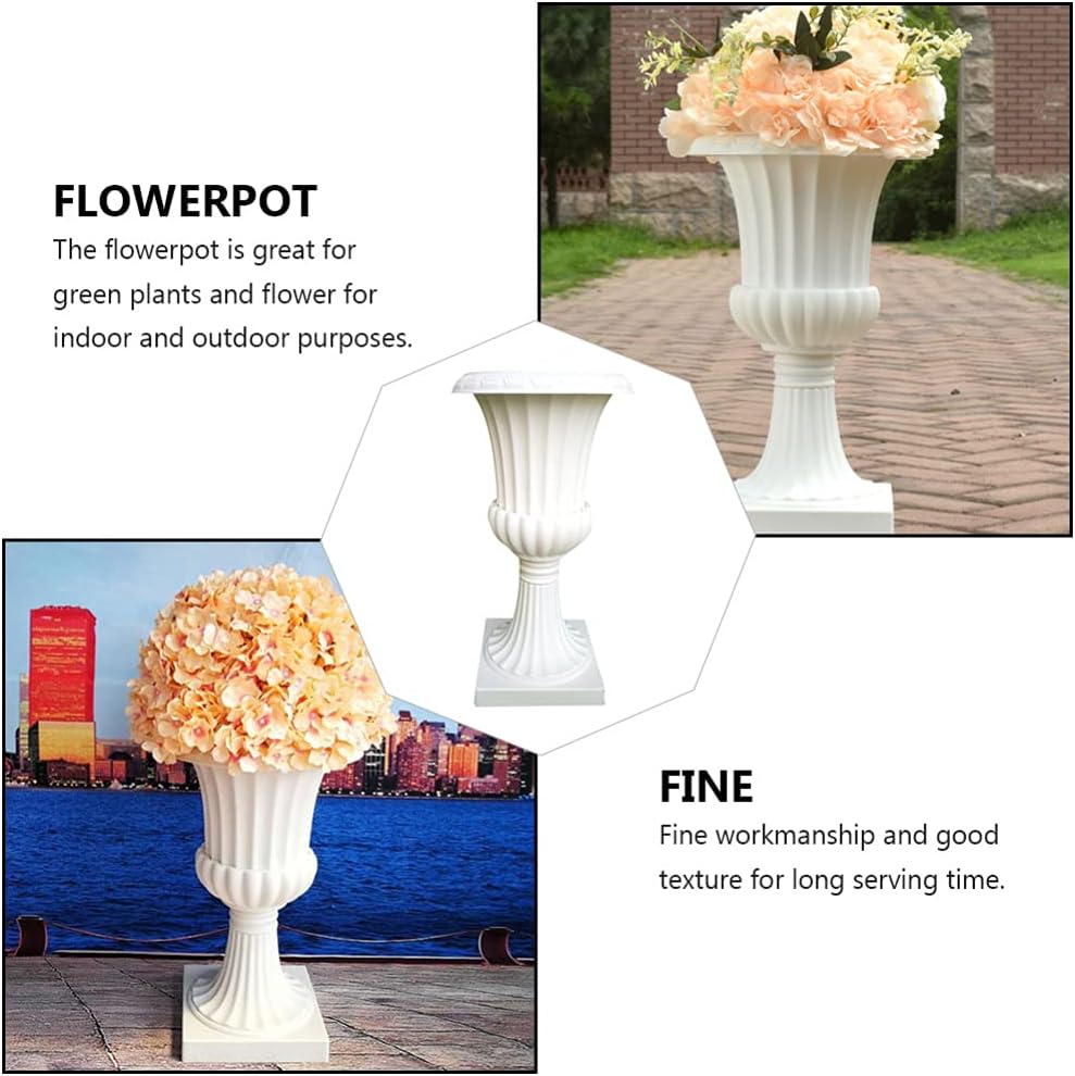 STOBOK Decorative Flowerpot White Plastic Flowerpot Household Plant Pot Adornment Porch Patio Home and Garden Decor