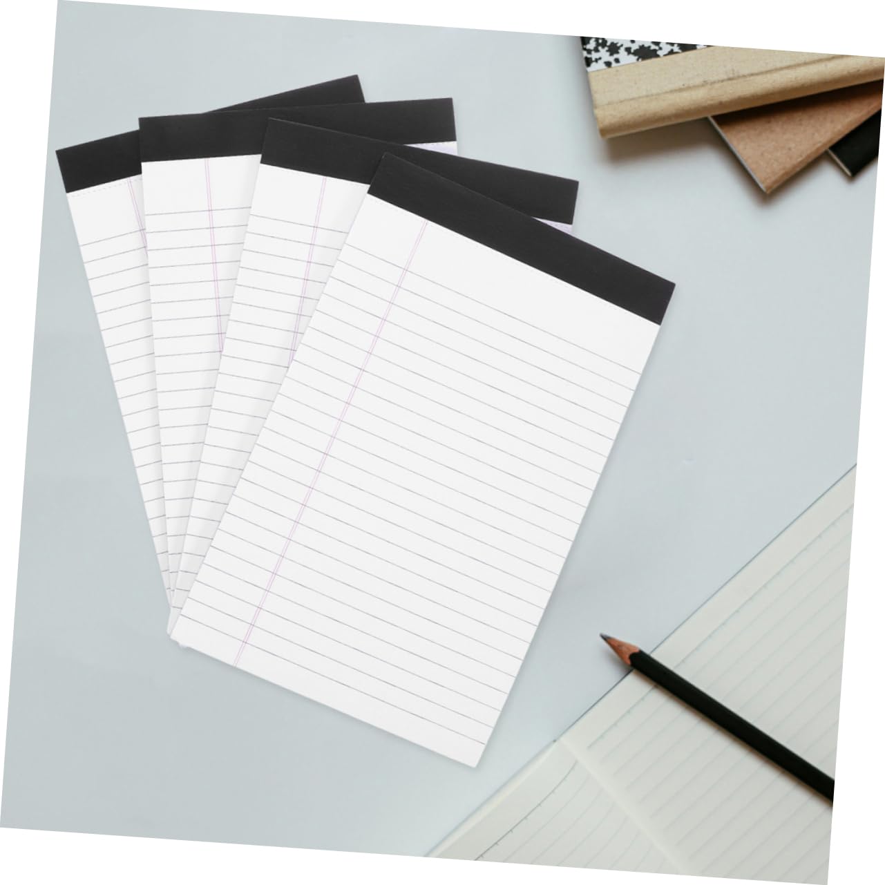 A5 Notizblock Liniert zum Abreißen 8 Stück Papier Weiß für Büro und Verwaltung Schlichte Optik Mehrzweck
