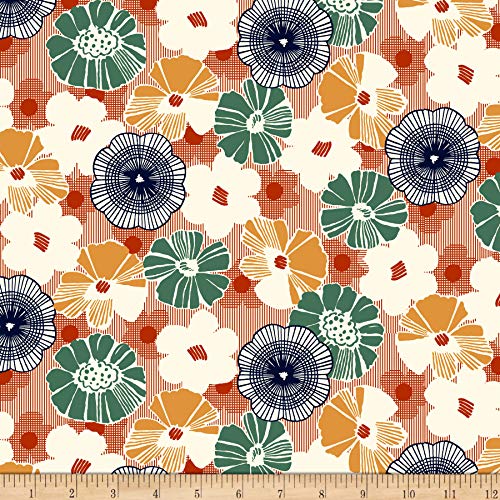 QT Quilt Fabrics Gretta 1930's Floral Quilt Fabric, Terracotta, Quilt