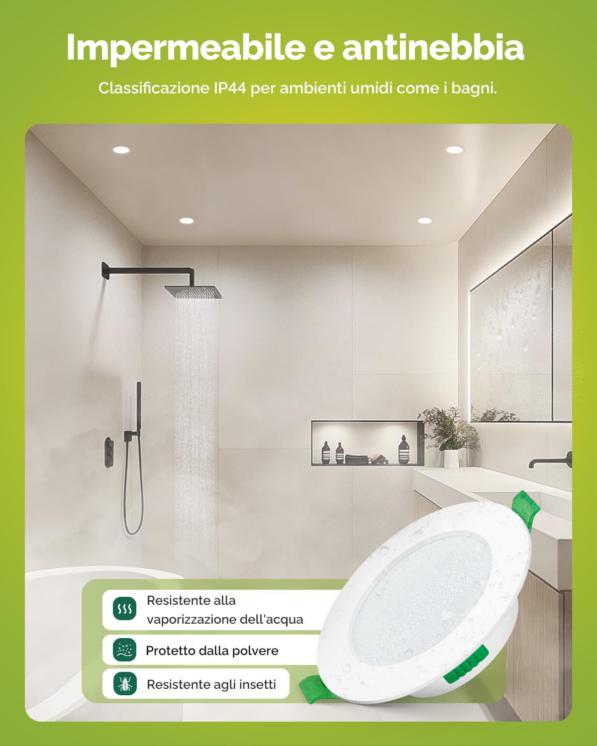 Fondiiz Faretti LED da Incasso per Cartongesso, 6W 220V Faretti LED Soffitto Luce Calda Luce Naturale Luce Fredda, IP44 faretti da incasso foro 80 mm, Diametro 98 mm, Set di 12