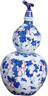 Vacuum Pump Compatible Wine Bottle Blue and White Porcelain Multi-functional Storage Holder for Shaoxing Wine