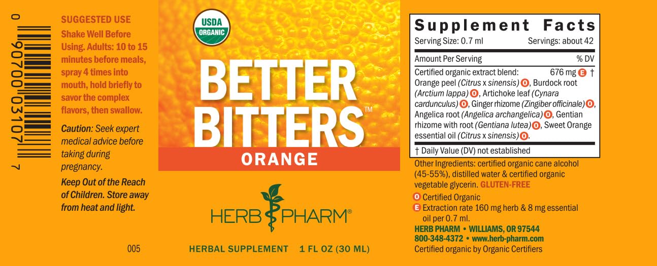 Herb Pharm Better Bitters Certified Organic Digestive Bitters, Orange, 1 Ounce — Amazon image 7
