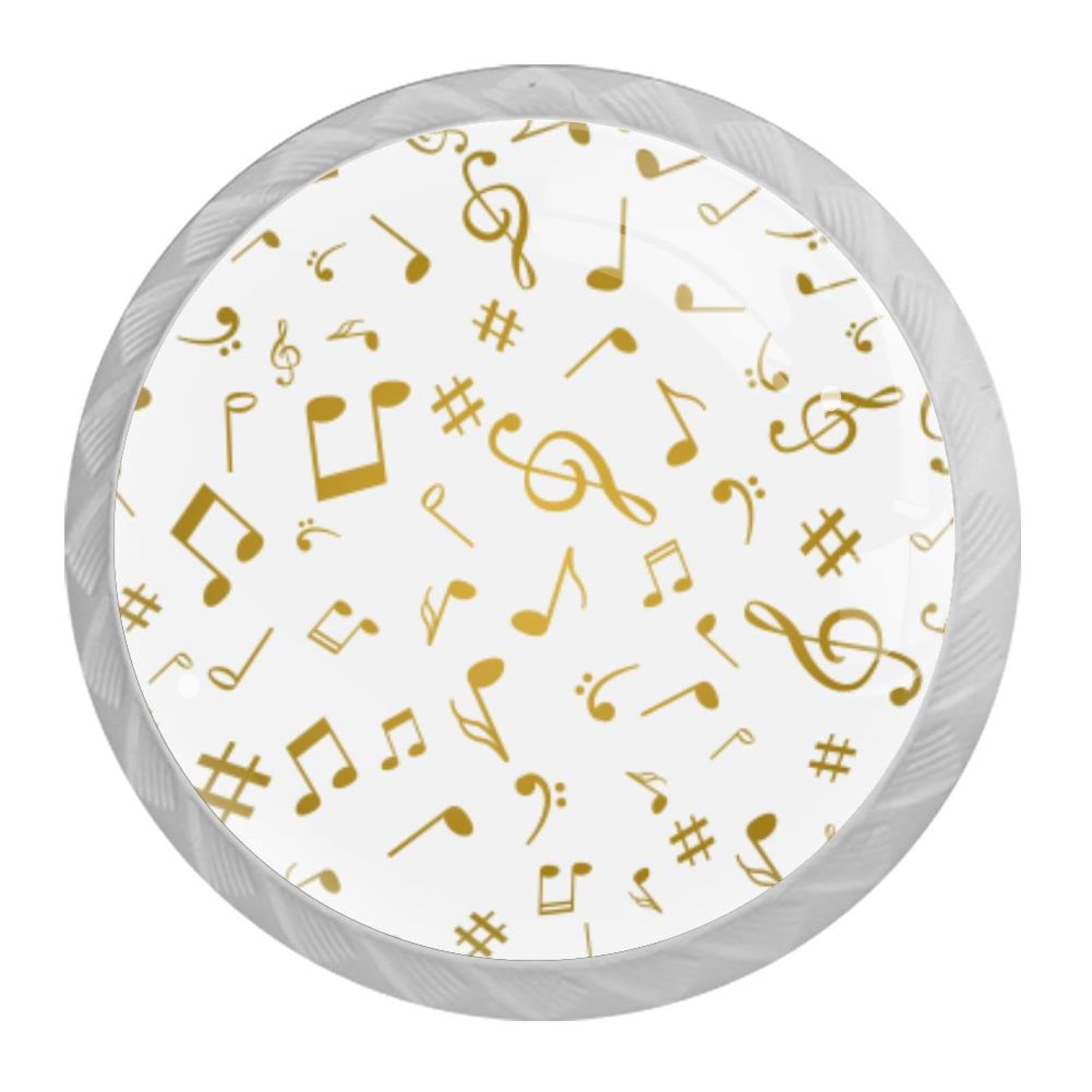 Tqmspg Multi09 4 Pieces Drawer Pulls Music Notes Door Knobs Dresser Handles For Kitchen Wardrobe Cupboard Hardware Furniture