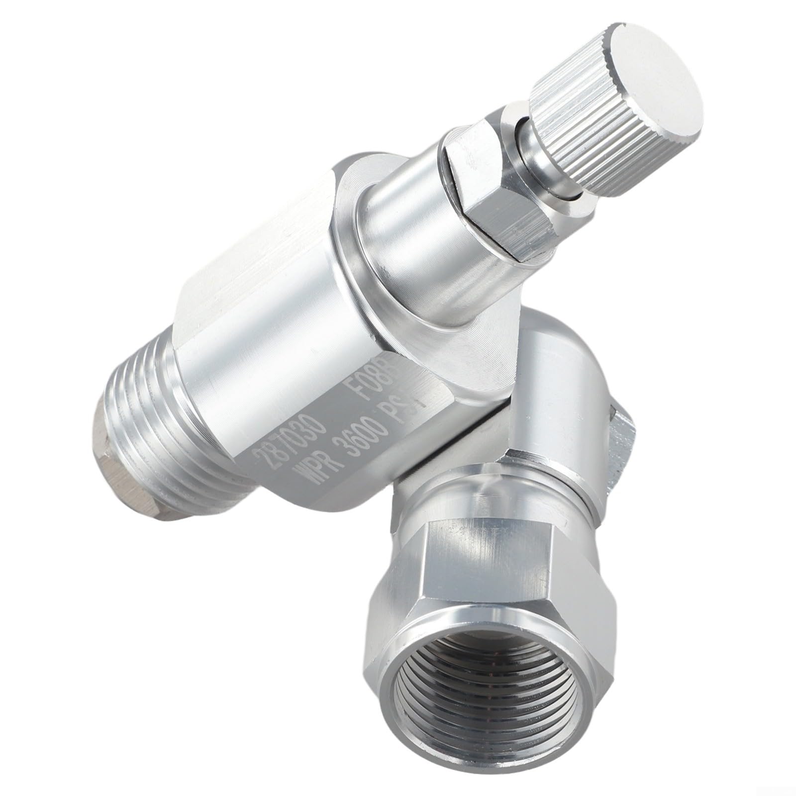 1 vanne de pulvérisation sans air 287030 avec tige d'extension de 25 cm, embout pivotant verrouillable anti-crachement pour pulvérisateurs de peinture haute pression, métal, 700-3600 psi, pour