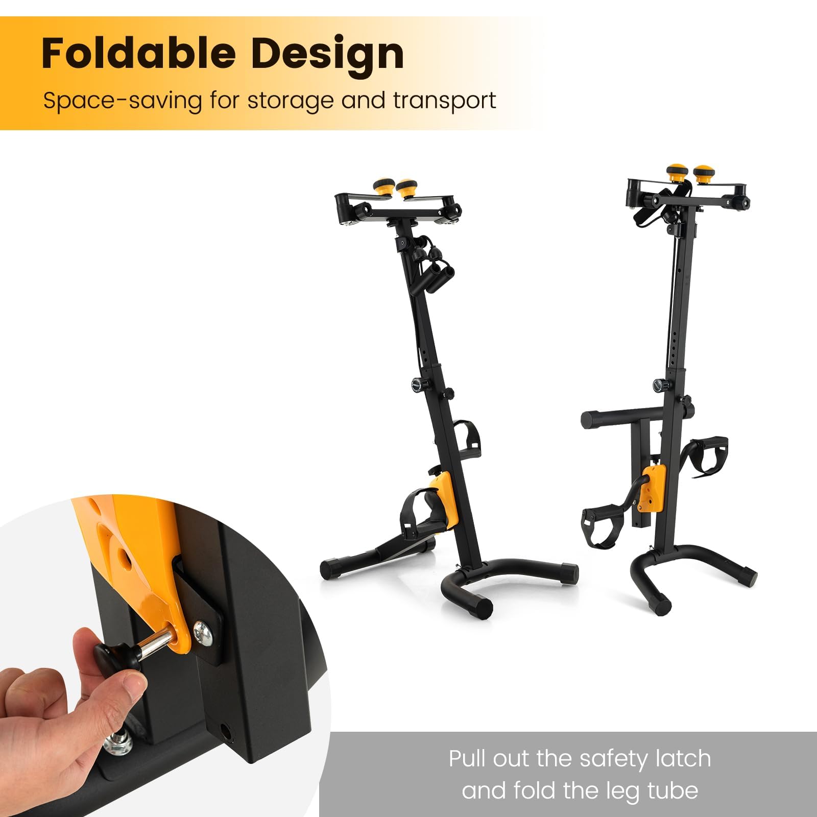KOMFOTTEU Heimtrainer Fahrrad Multifunktional für Senioren, Pedaltrainer Arm- und Beintrainer, verstellbare Höhe & Widertandstufen, Bewegungstrainer Fitnessbike