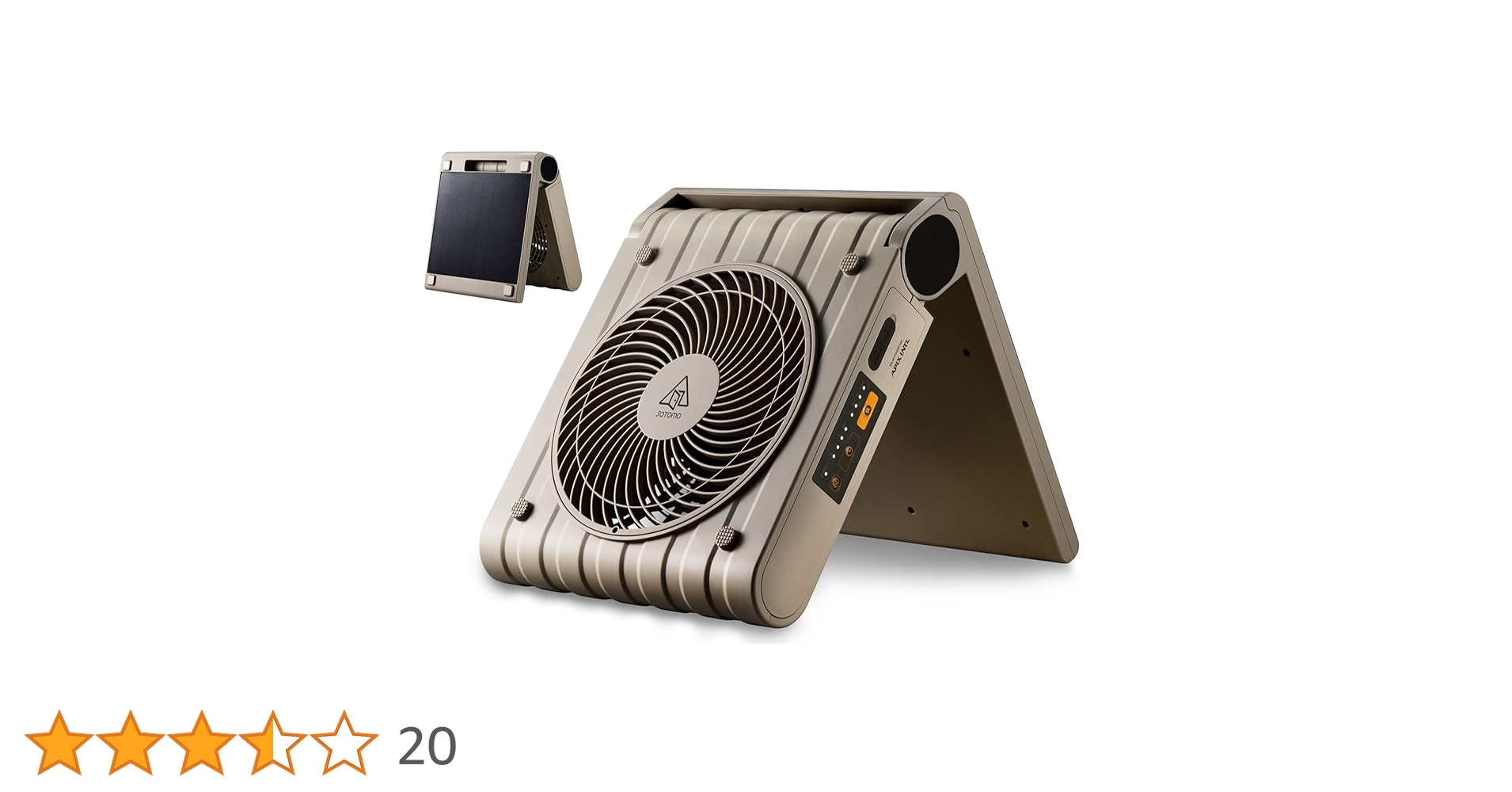 ソトモ（Sotomo）アウトドア送風機 ソーラーパワーファン ソーラーUSB充電 SOTOMO ソーラーパワーファン スマホ充電可 収納袋付 ソトモ