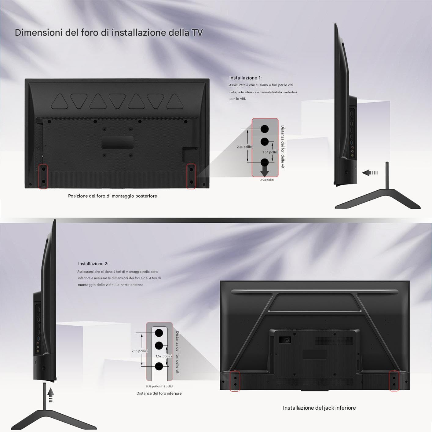 TV Stand Gambe - Base Regolabile In Altezza | Piedi Televisivi In Lega Di Alluminio, Supporto In Metallo Stabile, Supporto Non Slittato, Gambe Di Sostituzione Universale Per Televisori Da 32–65 Pollic