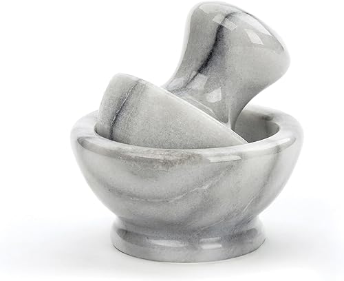 RSVP International Moler de mortero y mortero de mármol y mortero de hierbas especias ajo y más 4 de diámetro x 213 pulgadas mármol blanco RSVP International Moler de mortero y mortero de mármol y mortero de hierbas especias ajo y más 4 de diámetro x 213 pulgadas mármol blanco