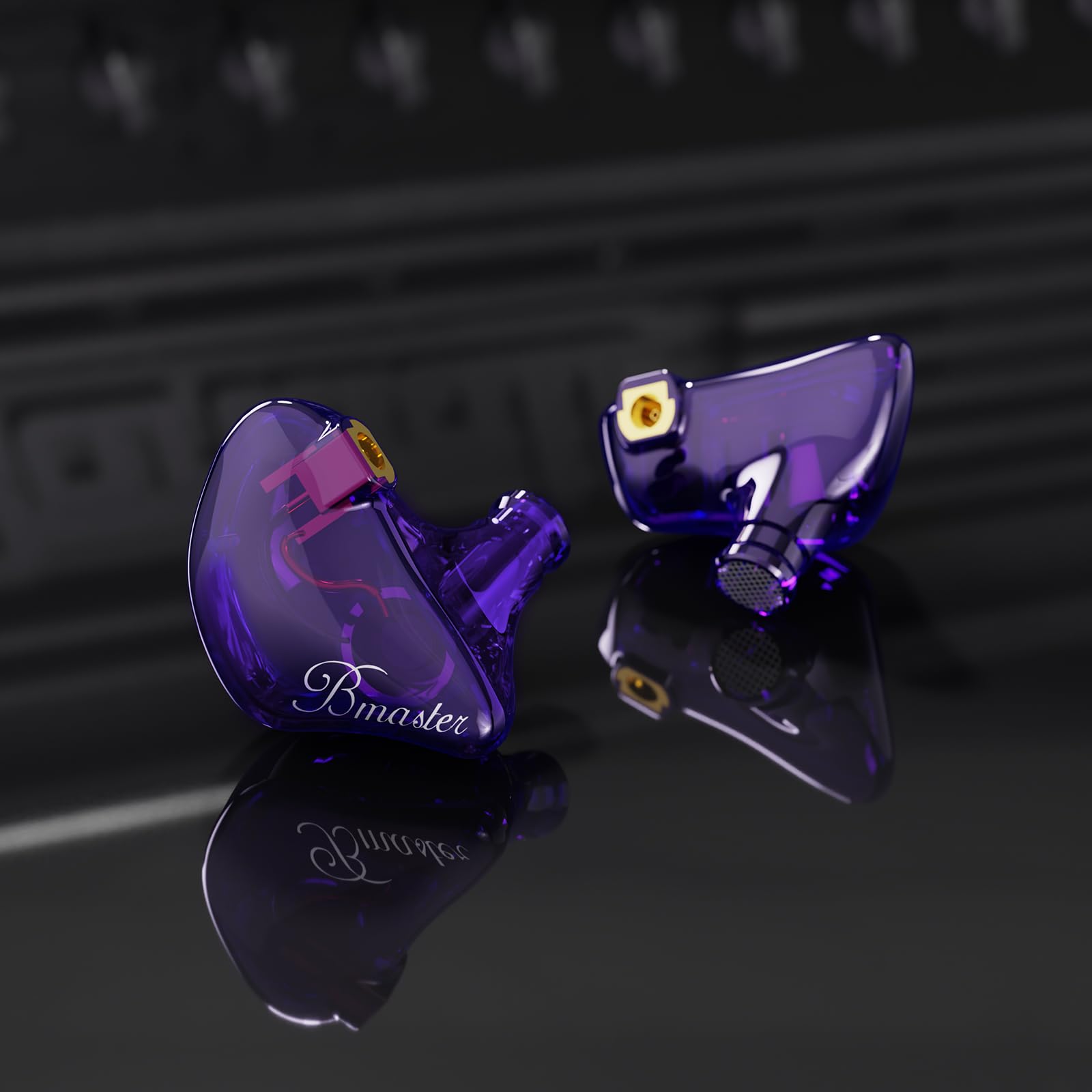 BASN Triple Driver In Ear Monitors Bmaster Violet Earphones - Dettaglio