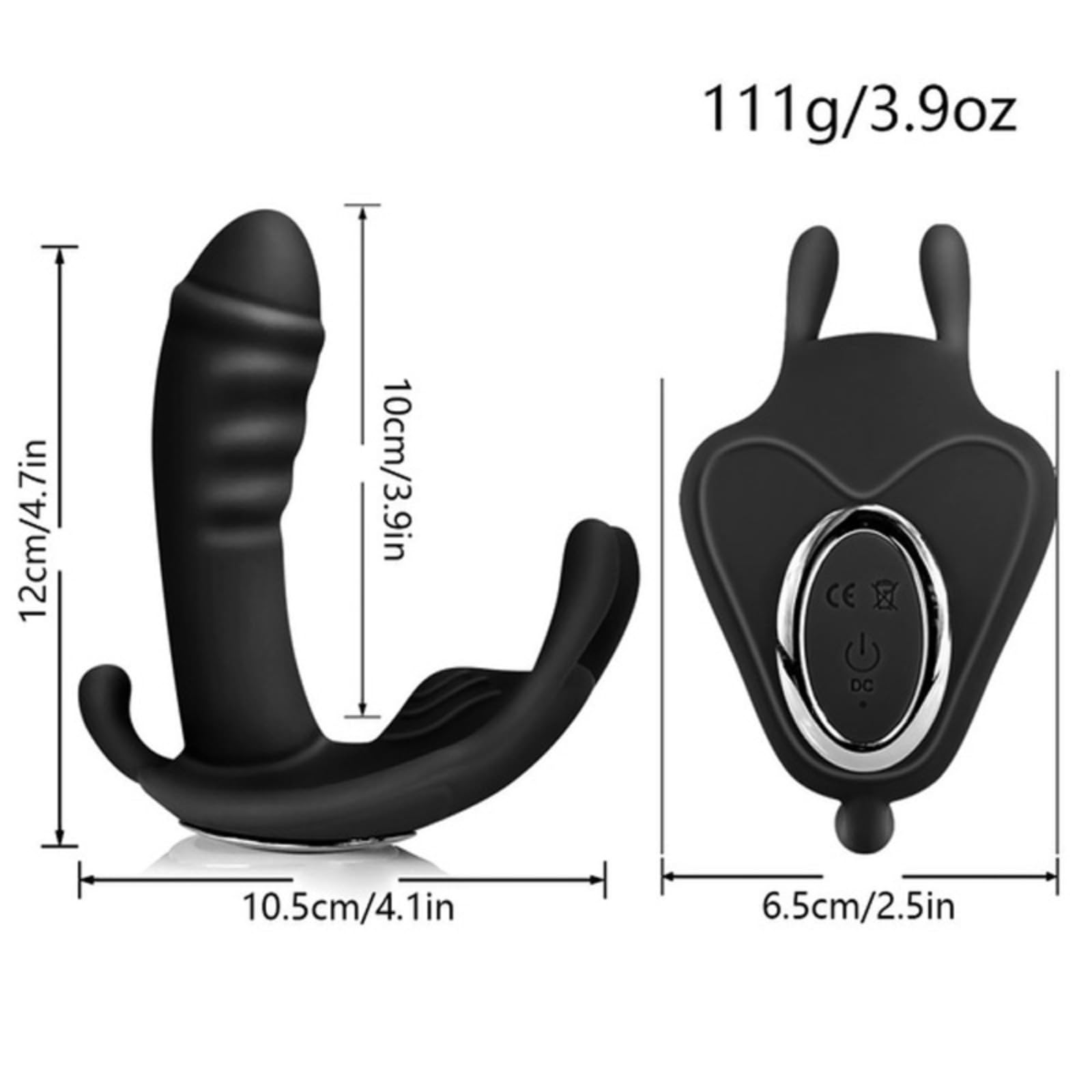 Vibrador Mariposa bragas usables consolador vibradores Control remoto juguetes sexuales Para mujeres clítoris orgasmo rápido masturbación juguetes sexuales para adultos (Negro)
