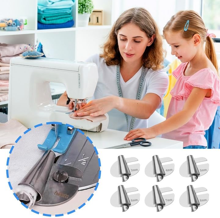 Miniatura 2 de Pie de dobladillo enrollado de costura, accesorio de dobladillo enrollado para máquina de coser, pie de dobladillo enrollado de costura universal