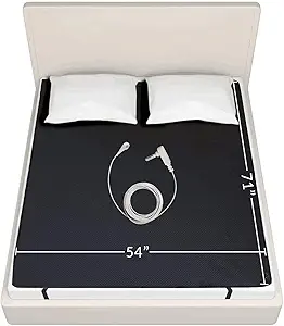 Grounding Mat, Grounding Sleep Mat 54’’x 71’ Perforated Design 100% Conductive Carbon Leatherette Grounding Mats, Fits for Full Size